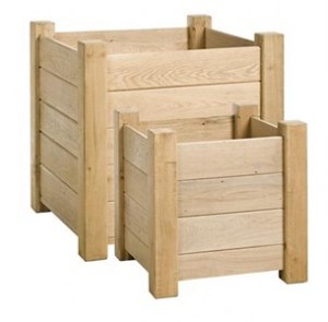 Eiken bloembak Oxford 58x58x58cm A. van Elk BV